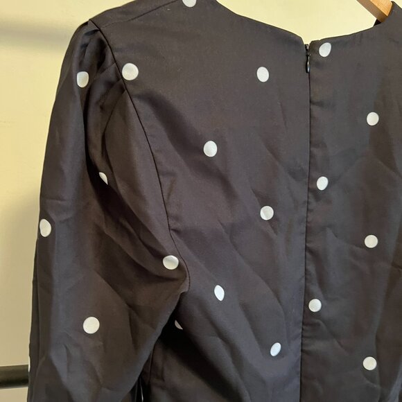 Fame & Partners Black & White Polka Dot The Chen Peplum Top 4 - Picture 12 of 12